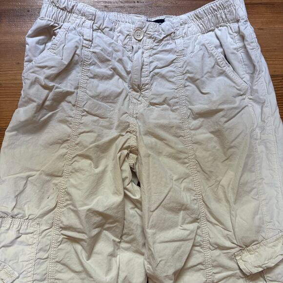Urban Outfitters cream y2k elastic waist zipper womens cargo pants SIZE M - Picture 2 of 6